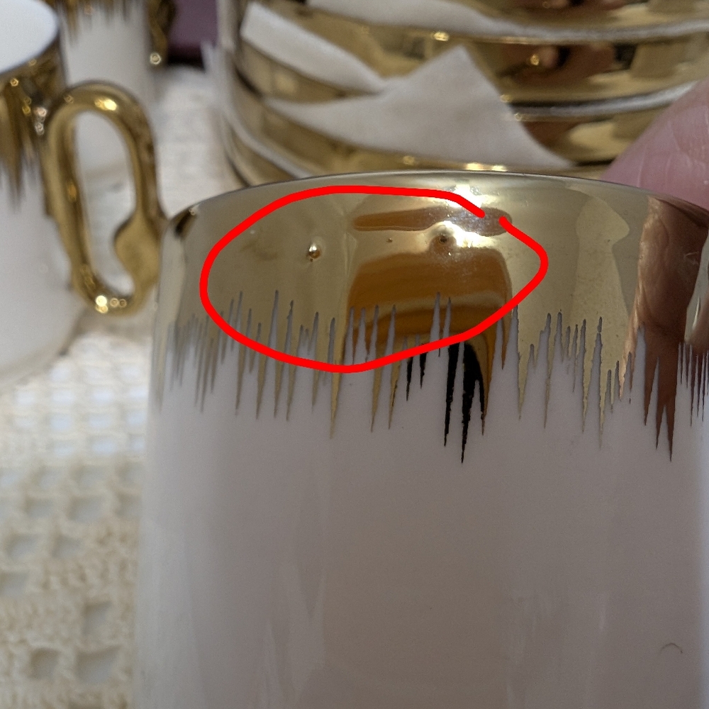 Bone China Set Sauces And Cups Rochelle Gold - Picture 7 of 10